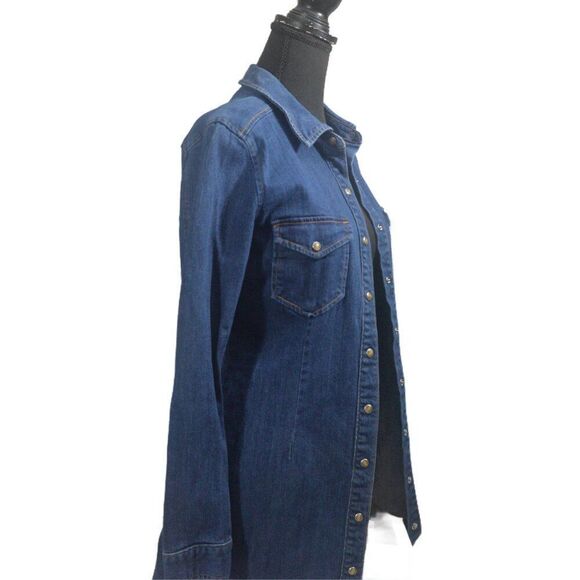 Kendall and Kylie Denim Jean Jacket or Mini Dress Size Small - Picture 12 of 13